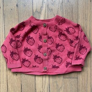 Tea Collection Strawberry Cardigan Sz 3-6M